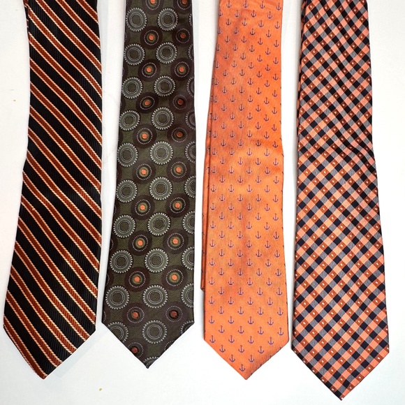 Set of 4 Men's 100% Silk Ties, Chaps, Zarrano, Joseph Feiss - Picture 1 of 10